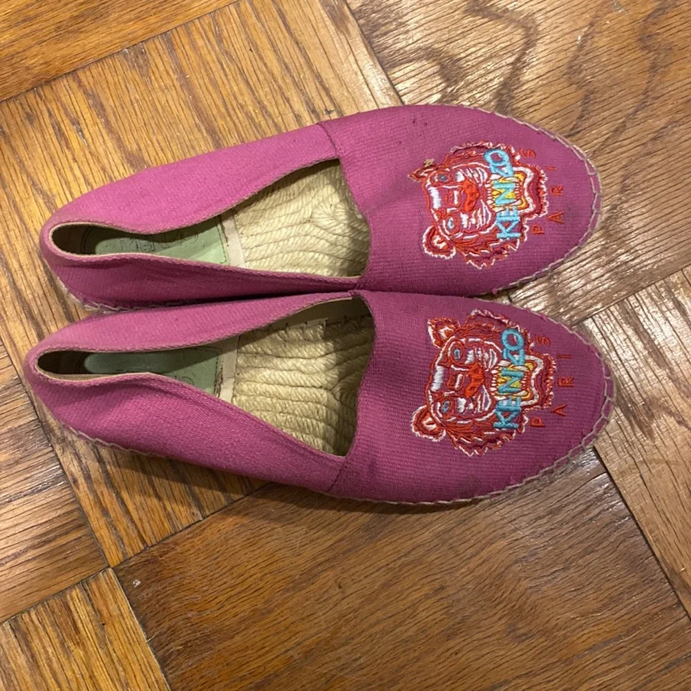 Kenzo Tiger Pink/Purple Espadrilles Cotton Size 41